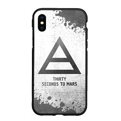 Чехол iPhone XS Max матовый Thirty Seconds to Mars - white gradient, цвет: 3D-черный