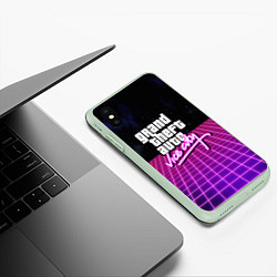 Чехол iPhone XS Max матовый GTA retro wave, цвет: 3D-салатовый — фото 2