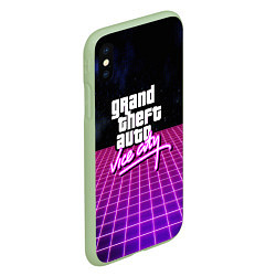 Чехол iPhone XS Max матовый GTA retro wave, цвет: 3D-салатовый — фото 2