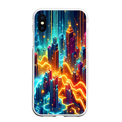 Чехол iPhone XS Max матовый Neon metropolis - vaporwave, цвет: 3D-белый