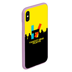 Чехол iPhone XS Max матовый Twenty one pilots rock steel, цвет: 3D-сиреневый — фото 2