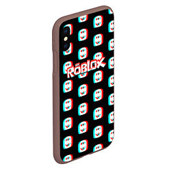 Чехол iPhone XS Max матовый Roblox pattern glitch, цвет: 3D-коричневый — фото 2