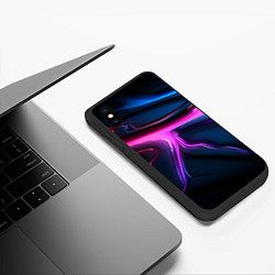 Чехол iPhone XS Max матовый Фиолетовая кислота текстура, цвет: 3D-черный — фото 2