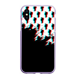 Чехол iPhone XS Max матовый Billie Eilish pattern glitch