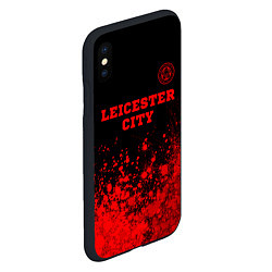 Чехол iPhone XS Max матовый Leicester City - red gradient посередине, цвет: 3D-черный — фото 2