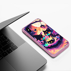 Чехол iPhone XS Max матовый 2 котика ведьмы, цвет: 3D-розовый — фото 2