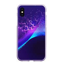 Чехол iPhone XS Max матовый Неоновые краски всплеск, цвет: 3D-светло-сиреневый