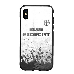 Чехол iPhone XS Max матовый Blue Exorcist - white gradient посередине, цвет: 3D-черный