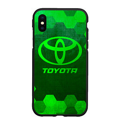 Чехол iPhone XS Max матовый Toyota - green gradient, цвет: 3D-черный