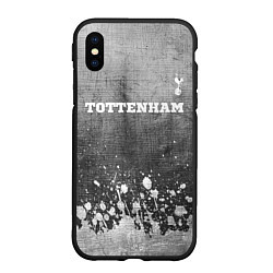 Чехол iPhone XS Max матовый Tottenham - grey gradient посередине, цвет: 3D-черный