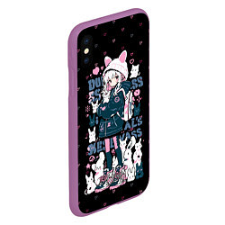 Чехол iPhone XS Max матовый Chiaki Nanami Neko, цвет: 3D-фиолетовый — фото 2