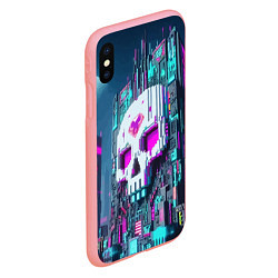 Чехол iPhone XS Max матовый Skull Minecraft - ai art fantasy, цвет: 3D-баблгам — фото 2