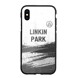 Чехол iPhone XS Max матовый Linkin Park - white gradient посередине, цвет: 3D-черный