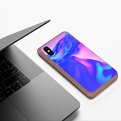 Чехол iPhone XS Max матовый Неоновая текстура абстракция, цвет: 3D-коричневый — фото 2