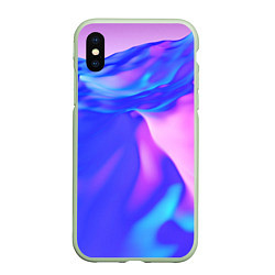 Чехол iPhone XS Max матовый Неоновая текстура абстракция, цвет: 3D-салатовый