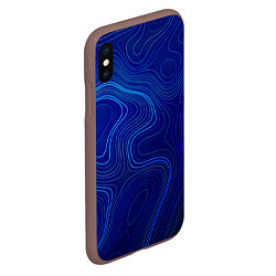 Чехол iPhone XS Max матовый Синяя топография, цвет: 3D-коричневый — фото 2