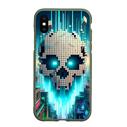 Чехол iPhone XS Max матовый Minecraft skull - ai art fantasy