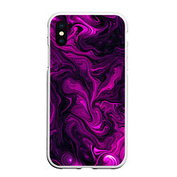 Чехол iPhone XS Max матовый Фиолетовые разводы текстура