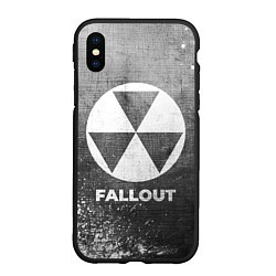 Чехол iPhone XS Max матовый Fallout - grey gradient, цвет: 3D-черный