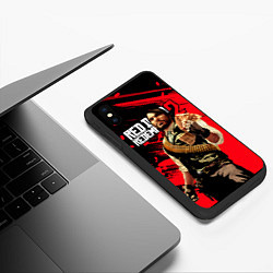 Чехол iPhone XS Max матовый Red Dead Redemption 2 - Wanted, цвет: 3D-черный — фото 2