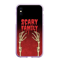 Чехол iPhone XS Max матовый Scary famyli, цвет: 3D-сиреневый