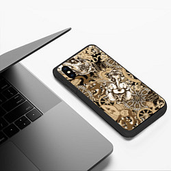 Чехол iPhone XS Max матовый Колесо сансары Будда и Ганеша, цвет: 3D-черный — фото 2