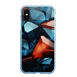 Чехол iPhone XS Max матовый Синие и янтарные камни, цвет: 3D-голубой