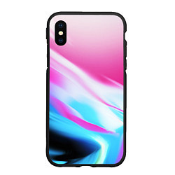 Чехол iPhone XS Max матовый Неоновые краски градиент