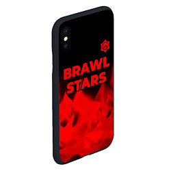 Чехол iPhone XS Max матовый Brawl Stars - red gradient посередине, цвет: 3D-черный — фото 2