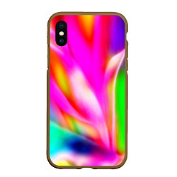 Чехол iPhone XS Max матовый Неоновая абстракция краски