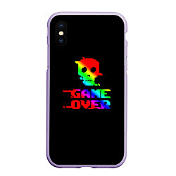 Чехол iPhone XS Max матовый Game over gradient, цвет: 3D-светло-сиреневый