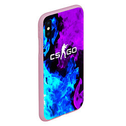 Чехол iPhone XS Max матовый CSGO neon flame, цвет: 3D-розовый — фото 2