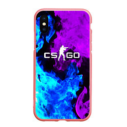 Чехол iPhone XS Max матовый CSGO neon flame