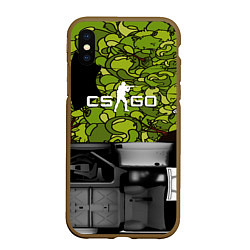 Чехол iPhone XS Max матовый Counter strike game skin, цвет: 3D-коричневый