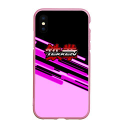 Чехол iPhone XS Max матовый Tekken pink line