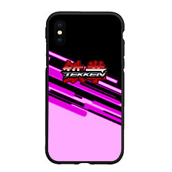 Чехол iPhone XS Max матовый Tekken pink line