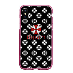 Чехол iPhone XS Max матовый Resident evil pattern umbrella, цвет: 3D-малиновый