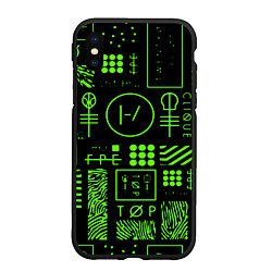 Чехол iPhone XS Max матовый Twenty one pilots neon