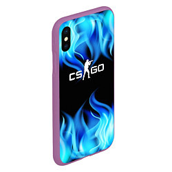 Чехол iPhone XS Max матовый CGGO blue flame, цвет: 3D-фиолетовый — фото 2