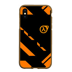 Чехол iPhone XS Max матовый Half life geometry orange, цвет: 3D-коричневый