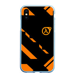 Чехол iPhone XS Max матовый Half life geometry orange