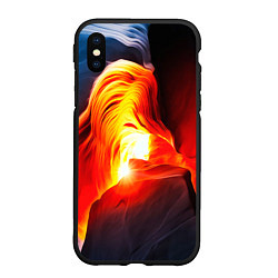 Чехол iPhone XS Max матовый Абстракция разлом