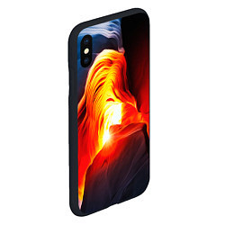 Чехол iPhone XS Max матовый Абстракция разлом, цвет: 3D-черный — фото 2