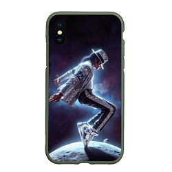 Чехол iPhone XS Max матовый Michael Jackson on the moon