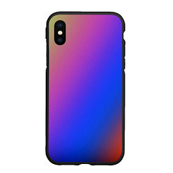 Чехол iPhone XS Max матовый Градиент полосы, цвет: 3D-черный