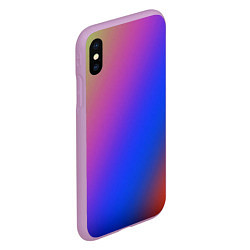 Чехол iPhone XS Max матовый Градиент полосы, цвет: 3D-сиреневый — фото 2