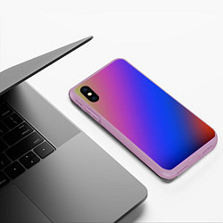 Чехол iPhone XS Max матовый Градиент полосы, цвет: 3D-сиреневый — фото 2