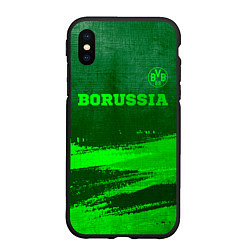 Чехол iPhone XS Max матовый Borussia - green gradient посередине, цвет: 3D-черный