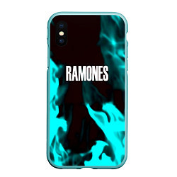 Чехол iPhone XS Max матовый Ramones fire rose, цвет: 3D-мятный