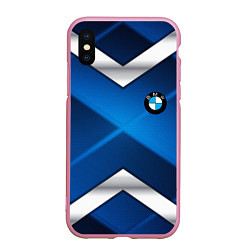 Чехол iPhone XS Max матовый BMW metalic blue abstract